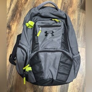 Under Armour Storm Backpack Gray & Neon Heat Gear Adjustable Straps School
